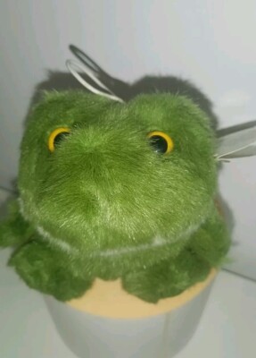Purr-fection Cushy Critter Vintage MJC grüner Frosch Stofftier 1988 Plüsch 