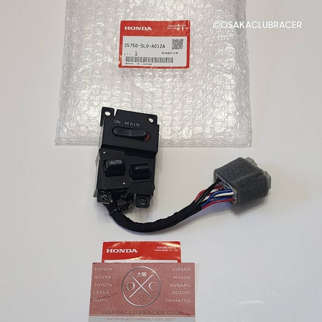 Genuine OEM 91-99 Acura NSX Driver Master Window Switch Assembly 35750-SL0-A01ZA