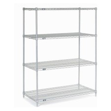 24" x 48" x 63" 4 Tier NSF Listed Adjustable Wire Shelving Unit Commercial