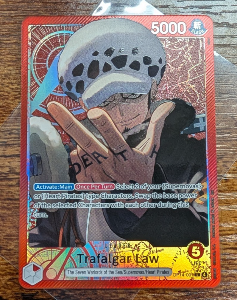 Trafalgar Law OP14-001 Leader Alternate Art Azure Sea's Seven One