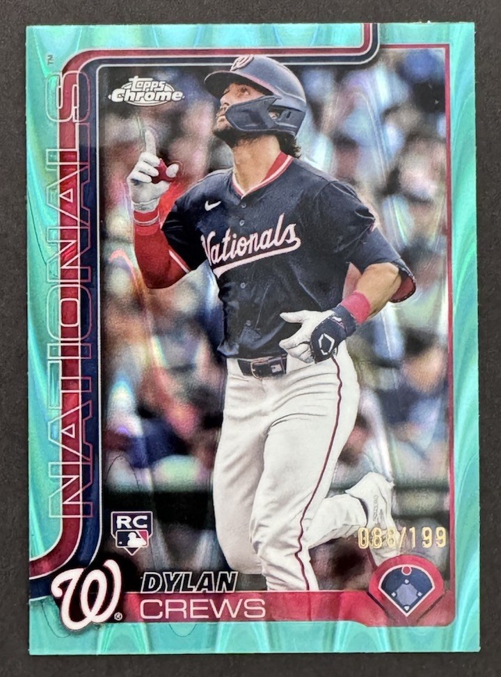 2025 Topps Chrome - Dylan Crews #146 Aqua Raywave Refractor /199 (RC)