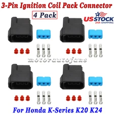 3-Pin Ignition Coil Pack Connector Plug Housing For Honda K-Series K20 K24 4PCS