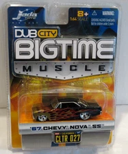 JADA DUB CITY BIGTIME MUSCLE ~BLACK With FLAMES '67 CHEVY NOVA SS~