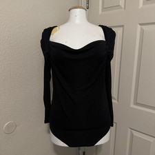 Intimately Free People Black Long Sleeve Bodysuit Stretch Small
