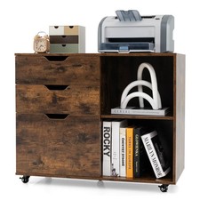 3-Drawer Mobile File Cabinet with Open Adjustable Storage Shelf for Home Office