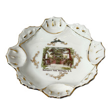 ANTIQUE WASHINGTON DC - WASHINGTONS TOMB  - Souvenir China Change Gilded Dish
