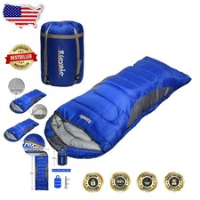 Cozy Envelope Sleeping Bag - 450GSM Warm Fill, Waterproof, Lightweight, Big Tall