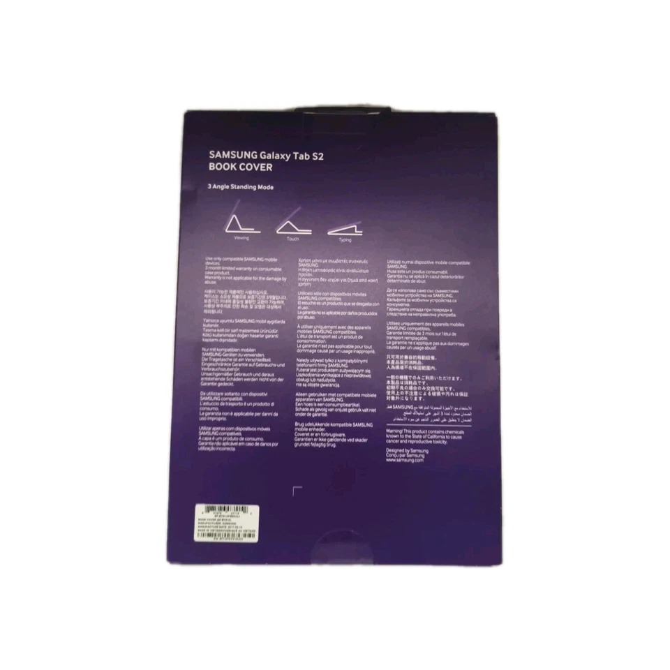 Samsung 9.7" Folio Book Cover Case With 3 Angle Standing Mode - Image 2 of 2