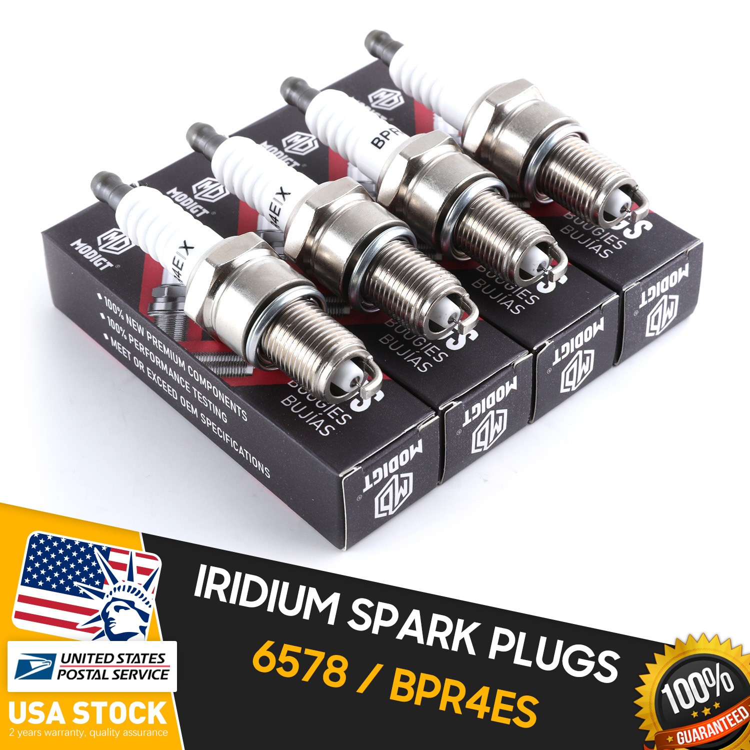 4 Pcs For NGK OEM 6578 BPR4ES Iridium Spark Plugs For Kawasaki Zero Turn Mowers