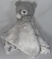 Just One You Carter's Gray Bear Clouds White Swirl Plush Lovey Blanket Baby Toy