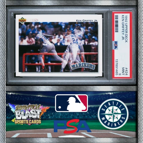 KEN GRIFFEY JR. PSA 9 ~ TRIPLE SWING ACTION ~ 1992 Upper Deck #424