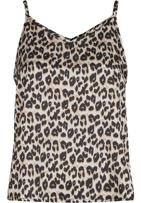 Urban Classics Top Damen Ladies Leo Slip Top leopard Basics