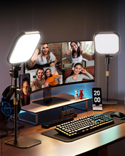 Video Conference Lighting Kit with Stand Phone Holder - 2 Pack