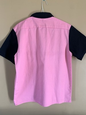 Supreme Ben Davis Half Zip Work Shirt FW19 Size Large Pink Button
