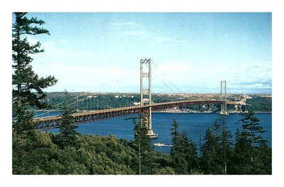 Postcard: NARROWS BRIDGE, TACOMA, WASHINGTON