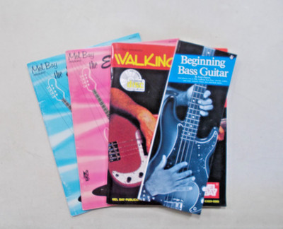 4 GUITAR BOOKS # TRADE PB MEL BAY PLUS BEGINNING BASS WALKING ELECTRIC