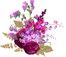 Tile Stickers Kitchen & Bathroom Vinyl Sticker 4Pcs 4X4 - 6 X 6 Bouquet 04