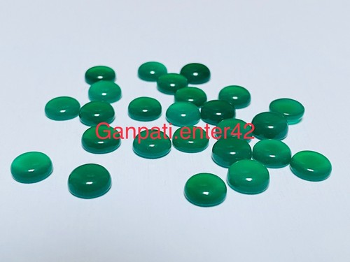 GREEN ONXY 9x9 MM ROUND CABOCHONS 10 PCS LOT CALIBRATED SIZE LOOSE GEMSTONE E - Picture 3 of 6
