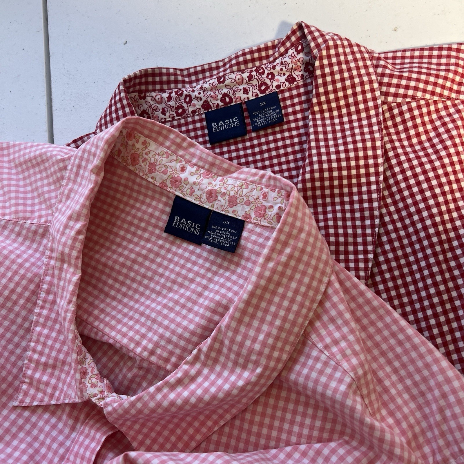 Bundle Basic Editions Women Gingham Button Up Shi… - image 2