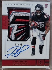 2018 NATIONAL TREASURES ITO SMITH JUMBO LOGO PATCH RPA RC AUTO #/99 FALCONS