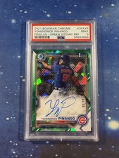 Yohendrick Pinango 2021 Bowman Chrome 1st Green Atomic Refractor Auto /99 PSA 9
