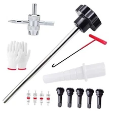 Quick Change Car Tire Valve Tool Kit, Tire Valve Stem Core Remover with 5 Black