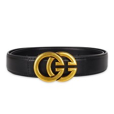 's Leather Belt with Buckle - Ideal for Dresses, Jeans, and Coats