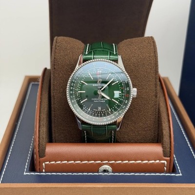 Breitling Navitimer 41 A17326361L1P1 Steel Green Dial Leather Automatic Watch