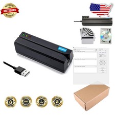 Msr605x USB Magnetic Card Reader Writer Encoder - 3 Tracks, Free 20 Cards