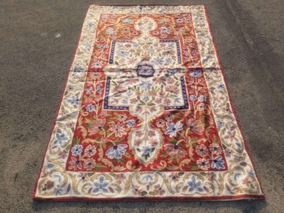 Feiner Vintage traditioneller handgefertigter orientalischer roter Kelim aus Wolle 3,10 x 2,4 Fuß
