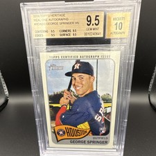 2014 Topps Heritage Rookie Autograph George Springer BGS 9.5 Astros