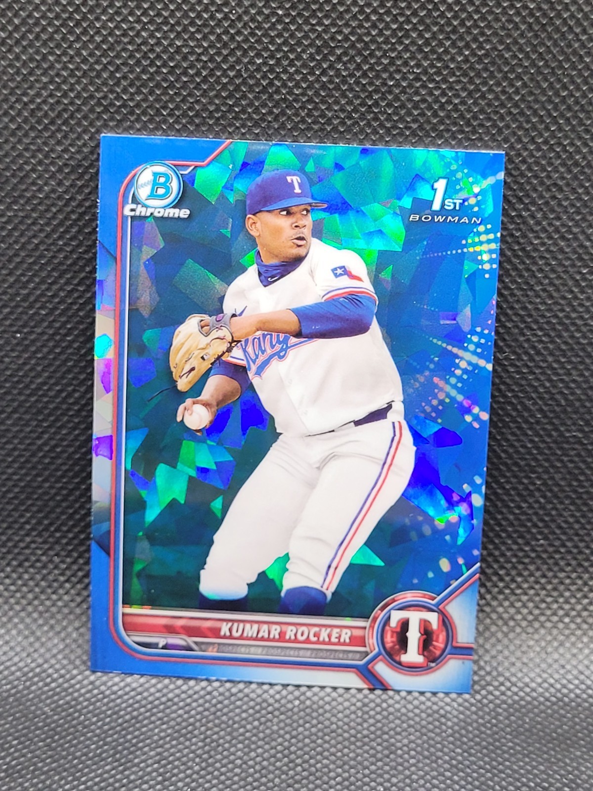 2022 Bowman Chrome Draft KUMAR ROCKER sapphire refractor RC 1st Texas Rangers