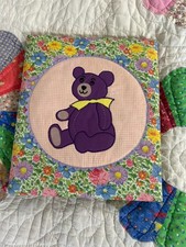 Vintage Handmade quilted Photo Album Padded floral Teddy Bear Unique removeable