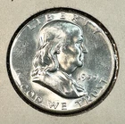 1959 Franklin Half Dollar Nice Original White Choice BU CHRC