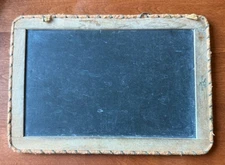 Antique Double Sided Slate Chalkboard W/Felt & Twine Trim 7”x 11” 1800s