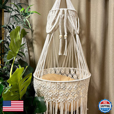 Toyafun Macrame Cat Hammock - Boho Wall Hanging For Indoor Outdoor Home Decor