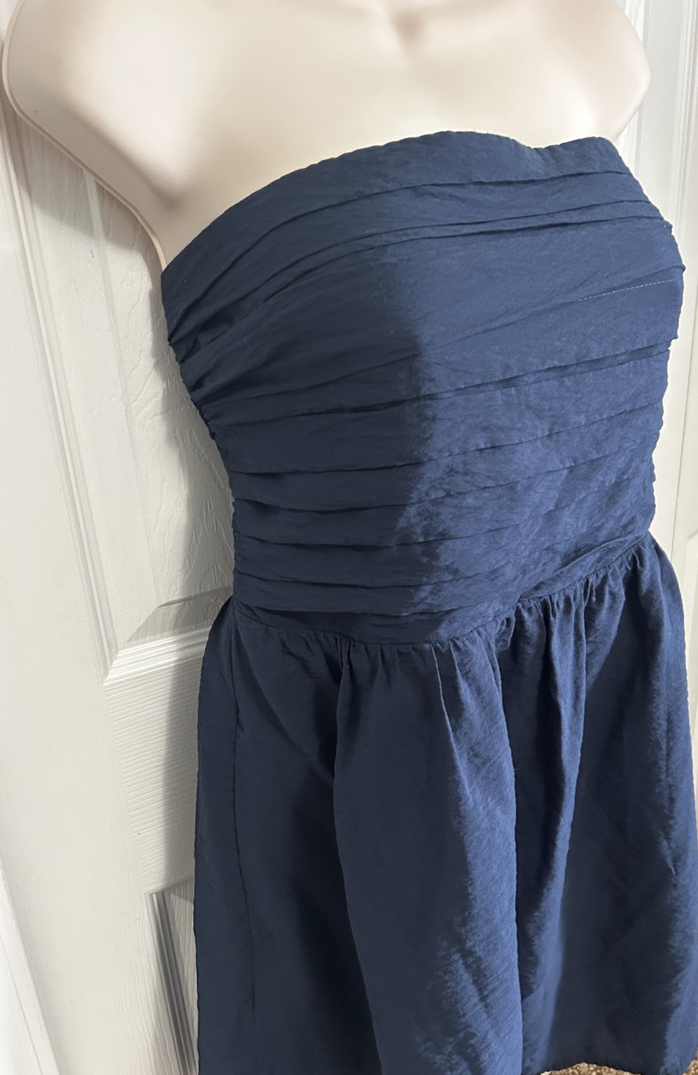 Abercrombie Blue Ruched Strapless Cocktail Party Dress Size Large
