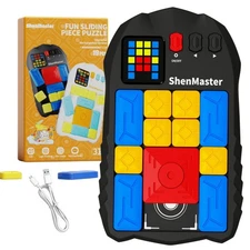 Rechargeable Super Slide Puzzle Game,Klotski Brain Toys for Kids Teens,500+ C...