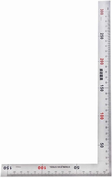 Winkel Lineal Edelstahl L-Form 150X300Mm 90 Grad Doppelseitenskala-image