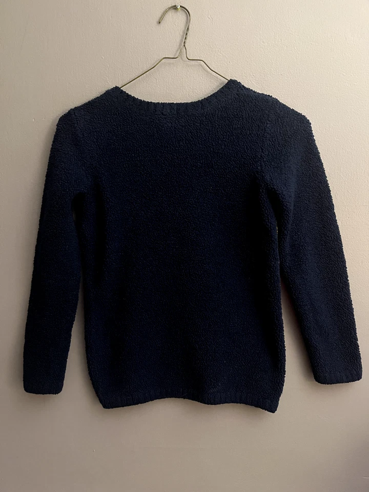 Hanna Andersson - Navy Terry Sweatshirt w Rainbow - Size 8 - Image 3 of 4