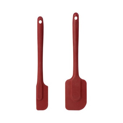 2-Piece Red Silicone Solid Spatula Set 10 & 10.5 Inch Farberware Professional