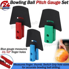 Bowling Ball Pitch Gauge Set - 3pc for Finger/Thumb/Switch Grip Hole Measurement