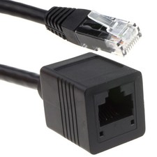 Network CAT6 UTP Ethernet RJ45 COPPER Extension Male/Female Cable Black  0.5m