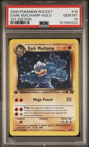 Dark Machamp (1st Edition) graded PSA 10 for sale on eBay