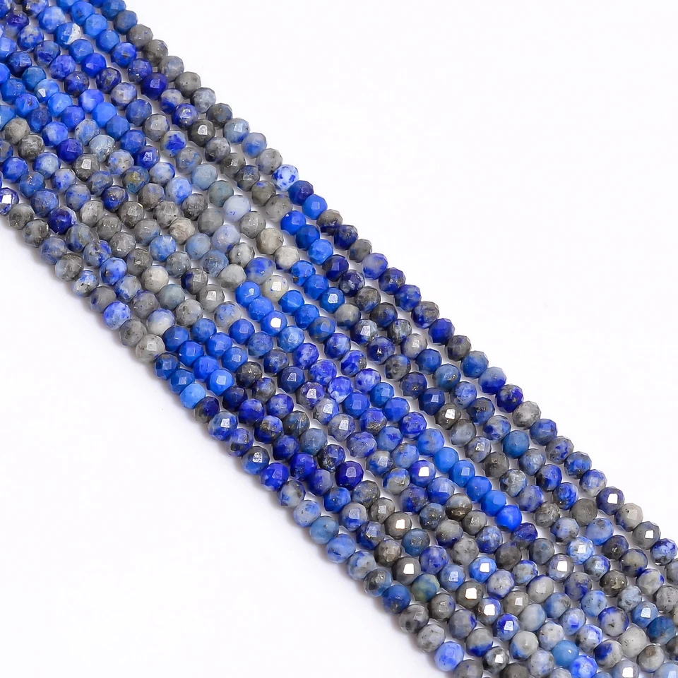 Натуральный лазурит драгоценный камень Rondelle граненые бусины 3 мм прядь 12,5 «UGB260 - Изображение 2 из 2