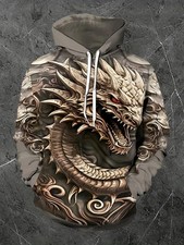 Ancient Dragon Roar 3D All Over Print Hoodie - Adults Youth