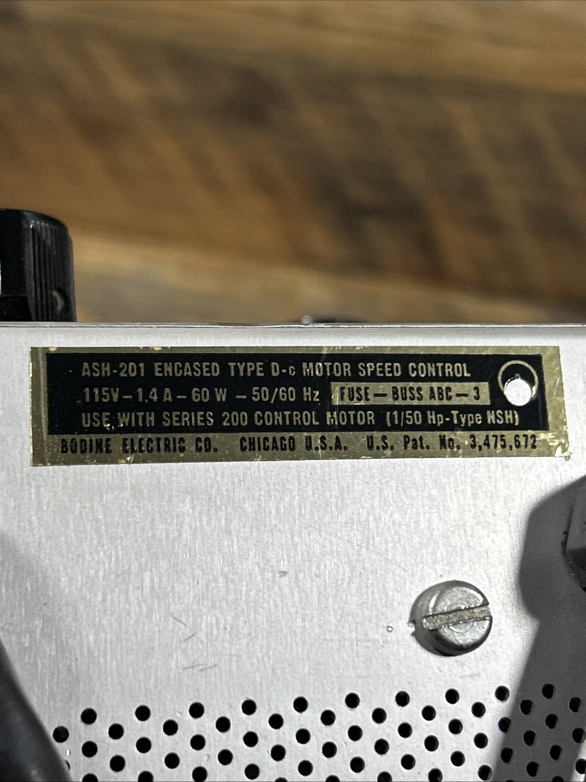 Bodine Electric ASH-201 Encased Type D-C Motor Speed Control w/ Extended Range