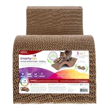 SmartyKat Super Scratcher & Scroll, Wide Corrugated Cat Scratcher for Indoor