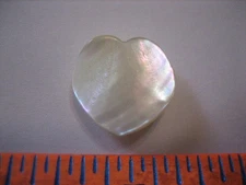 Vintage Small 5/8" MOP Mother Of Pearl Shell Heart Shaped Button - PS46