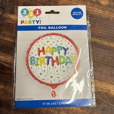 321 Party Foil Balloon Helium Quality 17 In Happy Birthday With Confetti